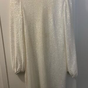 Jenny Yoo Angie Sequin Long Sleeve Dress